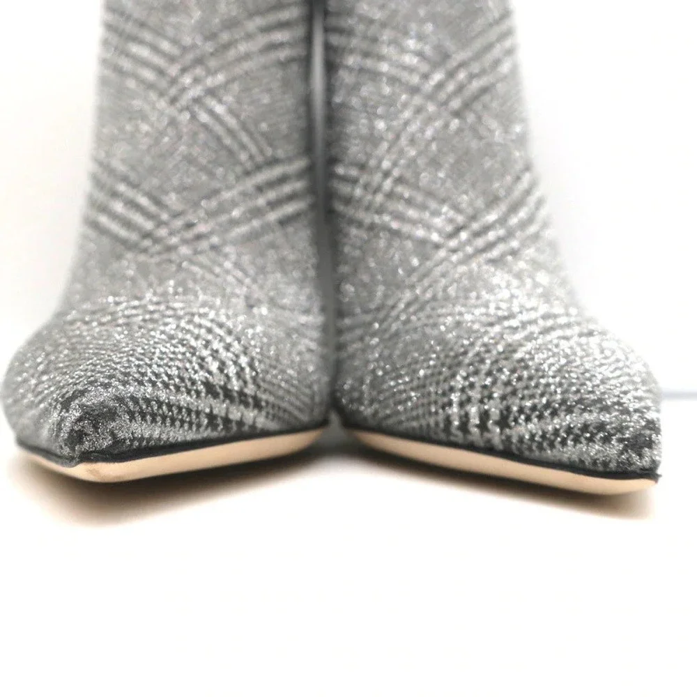 Jimmy Choo Marinda 65 Ankle Boots Silver Glitter Prince of Stars Size 37 NEW - Picture 5 of 10